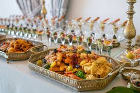 Beautifully decorated buffet spread