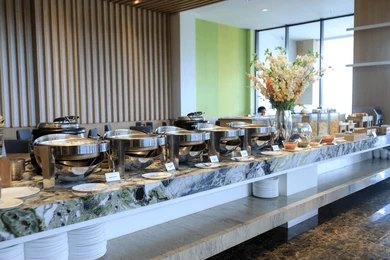 Buffet setup with elegant presentation