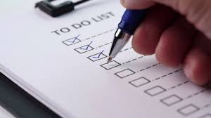 Planner’s checklist being ticked off